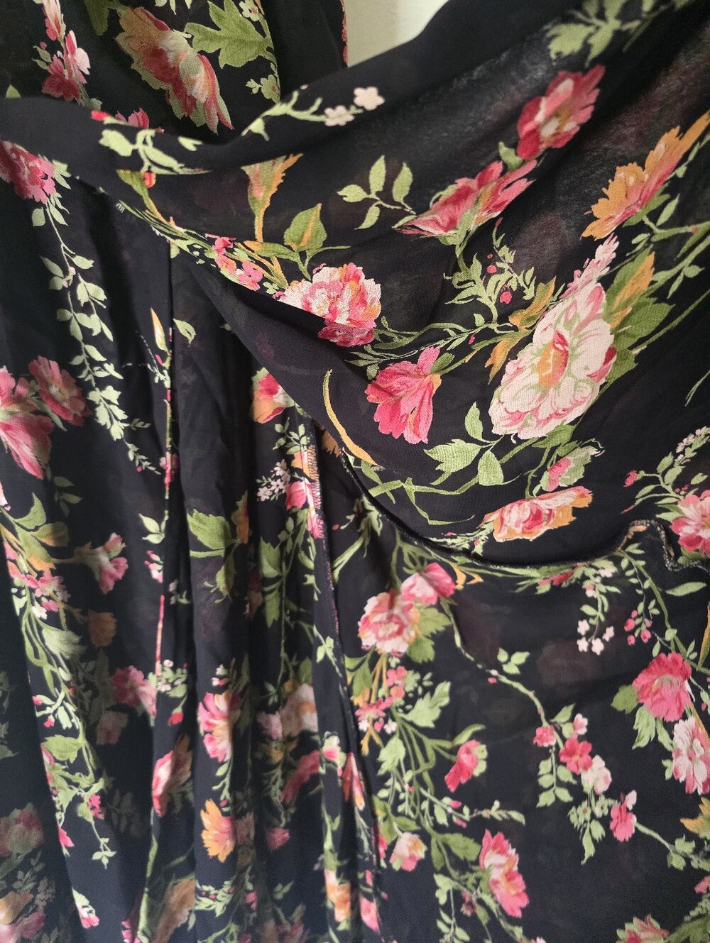 Reformation Laura Maxi Floral Wrap Dress - Small - Black - Picture 4 of 7